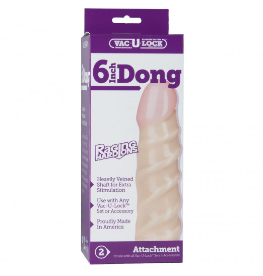 Рельефная насадка для трусиков Vac-U-Lock 6  Raging hard-On Dong - 14,7 см.
