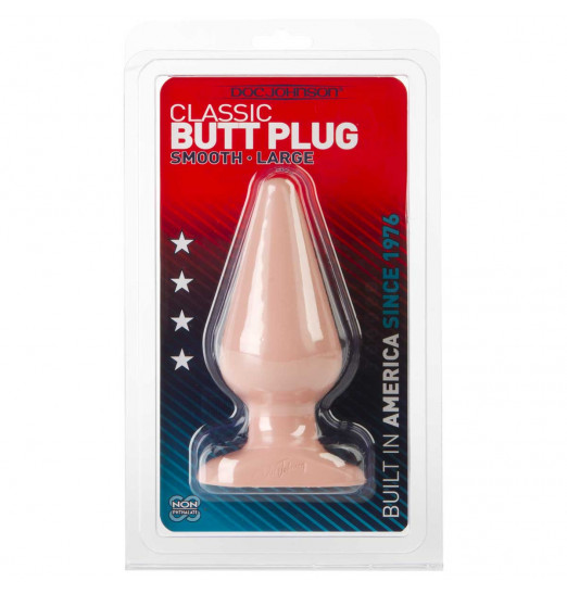Анальная пробка телесного цвета Butt Plugs Smooth Classic Large - 14 см.