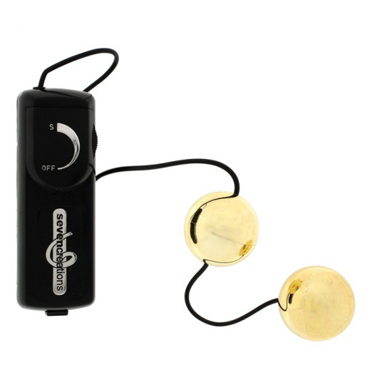 Вагинальные шарики с вибратором золотого цвета ORGASM VIBRATING BALL
