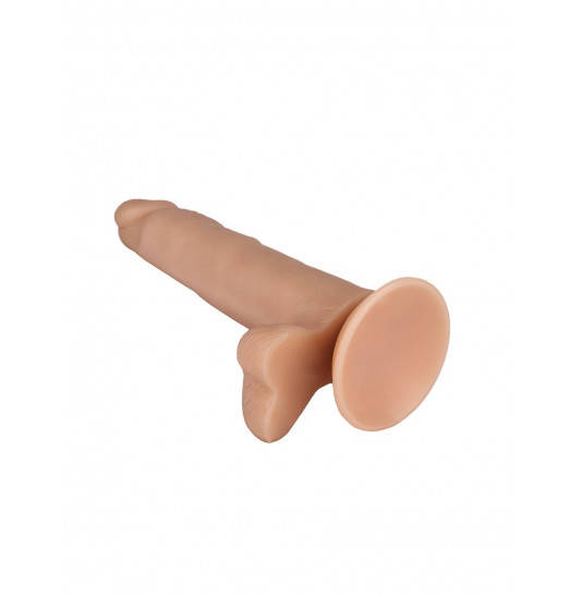 Реалистичный фаллоимитатор №6 с мошонкой - 16,5 см.
