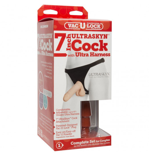 Трусики с насадкой Vac-U-Lock Set 7  ULTRASKYN Ultra Harness - 17,3 см.