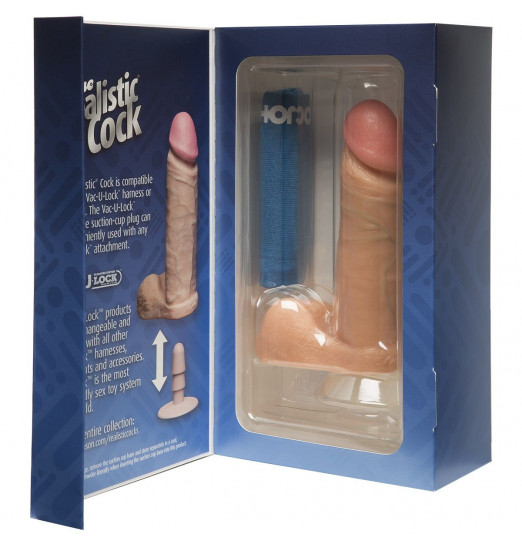 Фаллоимитатор на присоске The Realistic Cock 6” with Removable Vac-U-Lock Suction Cup - 17,3 см.
