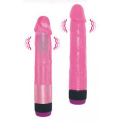 Ярко-розовый вибратор-реалистик - 22,5 см.