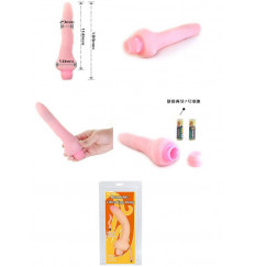 Гнущийся вибратор с мошонкой - 18,8 см.