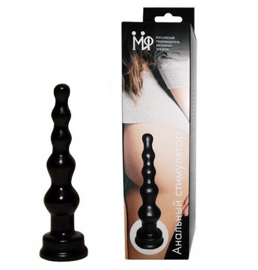 Чёрный анальный стимулятор-ёлочка - 14,5 см.