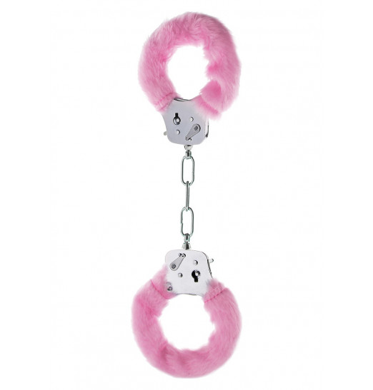 Розовые меховые наручники с ключами Розовые меховые наручники с ключами