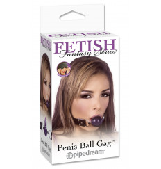 Фиолетовый гелевый кляп-фаллос Penis Ball Gag