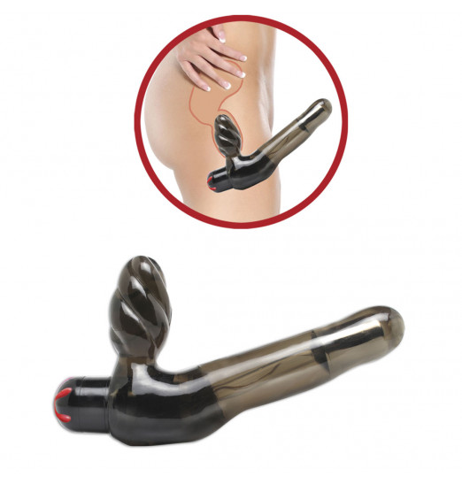 Безремневой страпон с вагинальной пробкой и вибратором Vibrating  Strapless  Strap-On - 18 см.