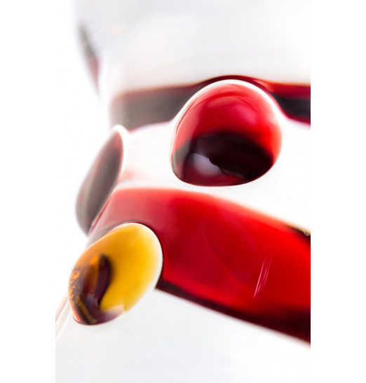 Изогнутый стеклянный фаллос с объемными точками - 20 см.