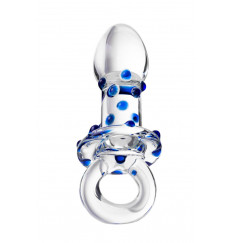 Стеклянная прозрачная втулка с кольцом - 14 см.