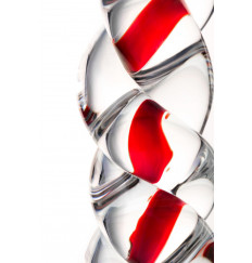 Стеклянный фаллос в виде спирали - 18 см.