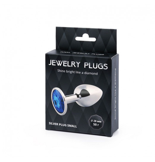 Анальное украшение SILVER PLUG SMALL с синим кристаллом - 7,2 см. Анальное украшение SILVER PLUG SMALL с синим кристаллом - 7,2 см.