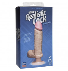 Вибромассажер-реалистик телесного цвета на присоске The Realistic Cock Vibrating 6” - 21,6 см.