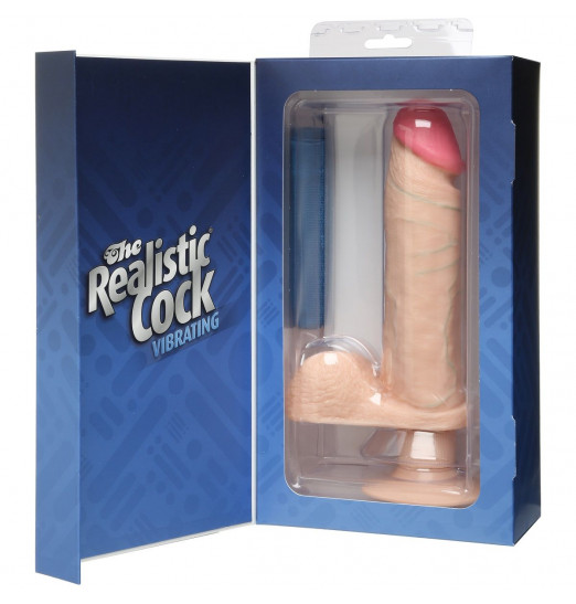 Вибромассажер реалистичной формы The Realistic Cock Vibrating 8” - 23,6 см.