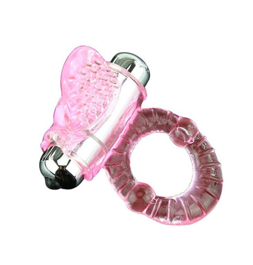 Эрекционное кольцо с вибростимулятором клитора в форме язычка