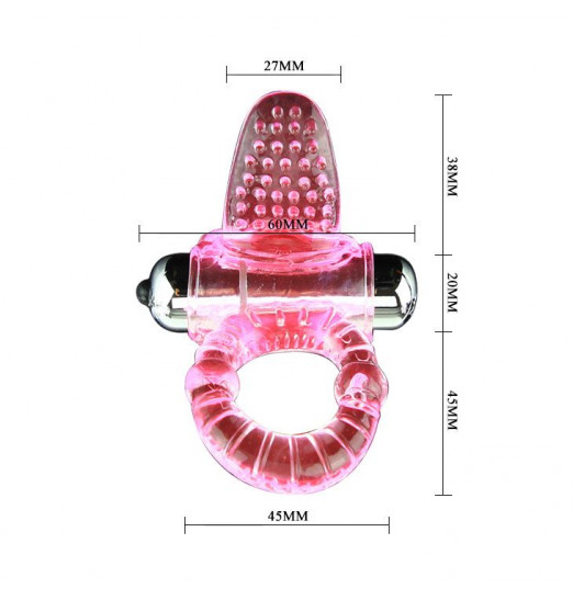 Эрекционное кольцо с вибростимулятором клитора в форме язычка