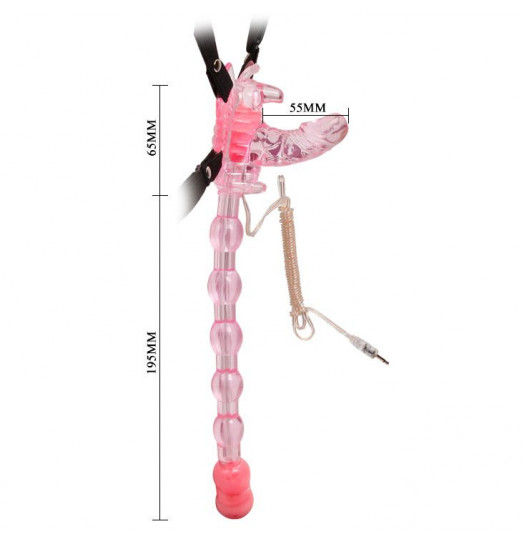 Бабочка для клитора с анальным массажером 3-в-1