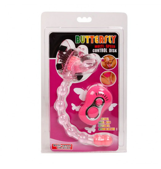 Бабочка для клитора с анальным массажером 3-в-1