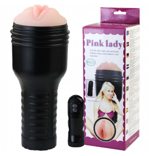 Мастурбатор-вагина с 4 уровнями вибрации и выносным пультом