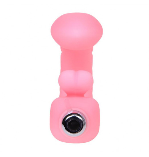 Розовый вибромассажер со стимуляцией клитора и точки G