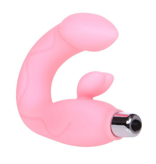 Розовый вибромассажер со стимуляцией клитора и точки G