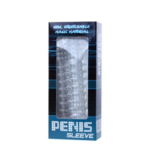 Прозрачная насадка на фаллос с закрытой головкой - 14 см.