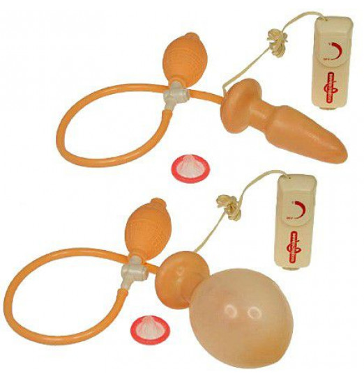 Анальная пробка-вибратор с выносным пультом управления вибрацией - 12 см.