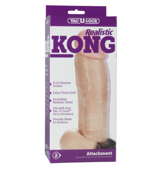 Крупная насадка Vac-U-Lock Realistic Kong - 23 см. Крупная насадка Vac-U-Lock Realistic Kong - 23 см.