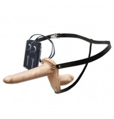 Женский страпон с вагинальной вибропробкой Super Penetrix Strap-on - 15 см.