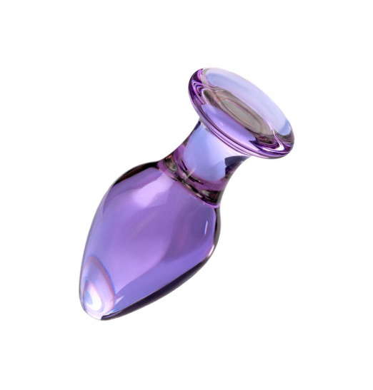 Фиолетовая стеклянная анальная пробка - 10 см.