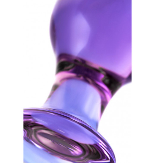 Фиолетовая стеклянная анальная пробка - 10 см.