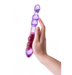 Двусторонний стеклянный фаллос-ёлочка - 22,5 см.