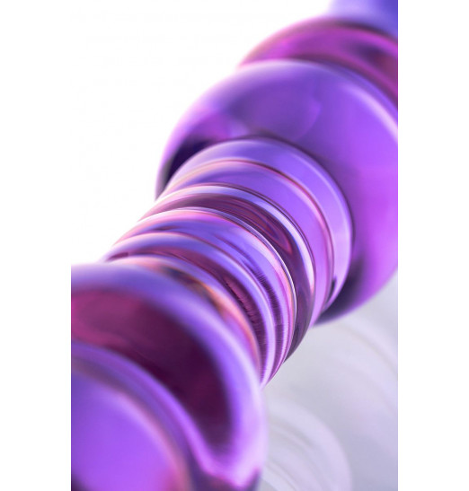 Двусторонний стеклянный фаллос-ёлочка - 22,5 см.