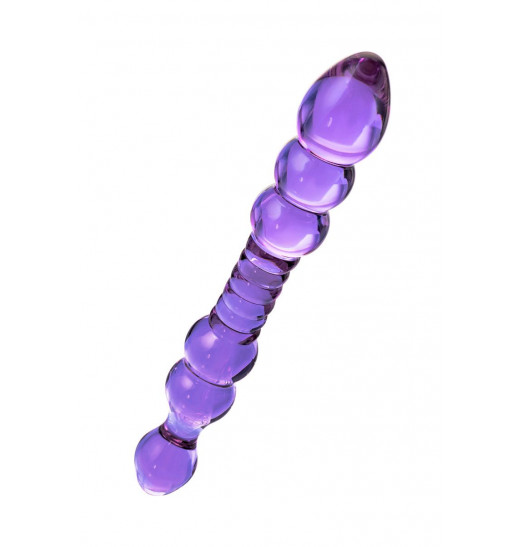 Двусторонний стеклянный фаллос-ёлочка - 22,5 см.