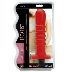 Красный многоскоростной силиконовый вибратор - 18 см.