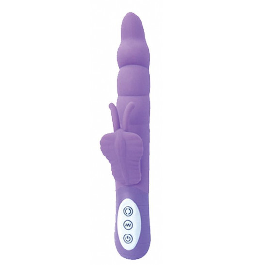 Фиолетовый вибромассажер с клиторальным стимулятором в виде бабочки PLAY CANDI WIGGLE BUTTERFLY - 17 см. Фиолетовый вибромассажер с клиторальным стимулятором в виде бабочки PLAY CANDI WIGGLE BUTTERFLY - 17 см.