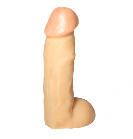 Насадка-фаллос телесного цвета - 17 см.