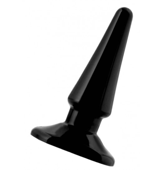 Черная анальная втулка Black Red - 10 см.