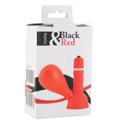 Красный вибратор с грушей на сосок