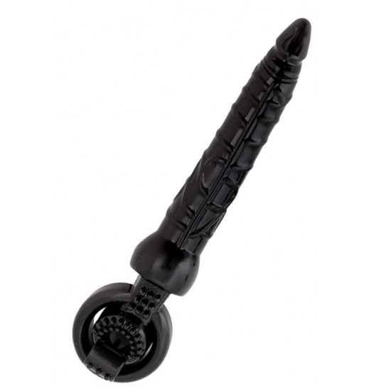 Черная вибронасадка Black Red для двойного проникновения - 24 см. Черная вибронасадка Black Red для двойного проникновения - 24 см.