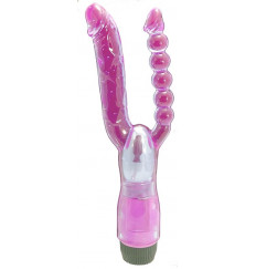 Двойной анально-вагинальный вибромассажер Xcel - 25 см.