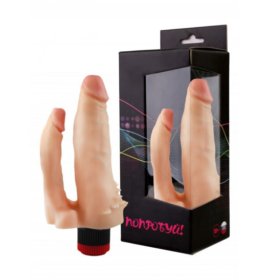 Двойной вибромассажер-реалистик №11 - 17 см.