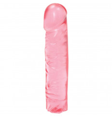 Розовый прозрачный гелевый фаллоимитатор Сristal Jellies - 20 см.