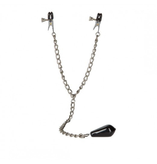 Зажимы на грудь с цепью и подвесом Weighted Nipple Clamps Зажимы на грудь с цепью и подвесом Weighted Nipple Clamps