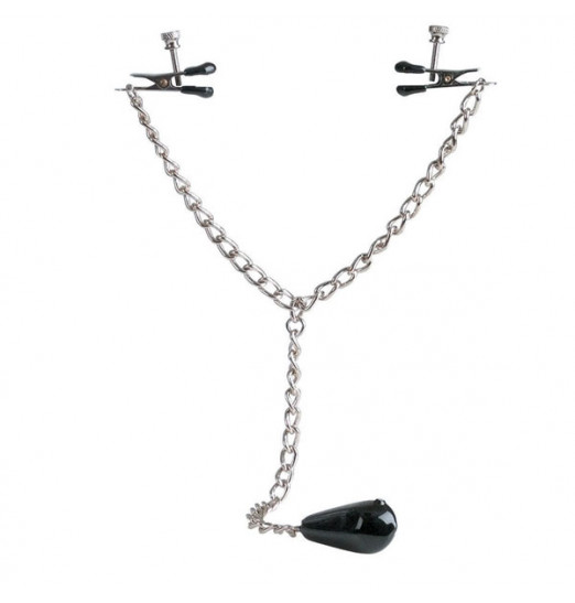Зажимы на грудь с цепью и подвесом Weighted Nipple Clamps