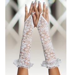 Длинные кружевные перчатки на пальчик