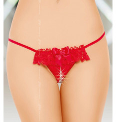Прозрачные трусики с разрезом и бантиком