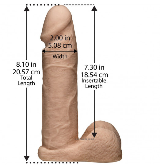 Ультрареалистичная насадка для трусиков Vac-U-Lock 8  ULTRASKYN Cock - 20,57 см.