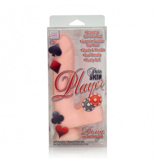 Реалистичный телесный фаллос Pure Skin Player Dongs with Suction Cup 6.25  - 21 см.