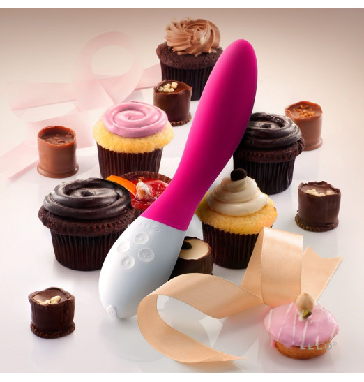 Вибромассажер Mona 2 ярко-розового цвета - 20 см.